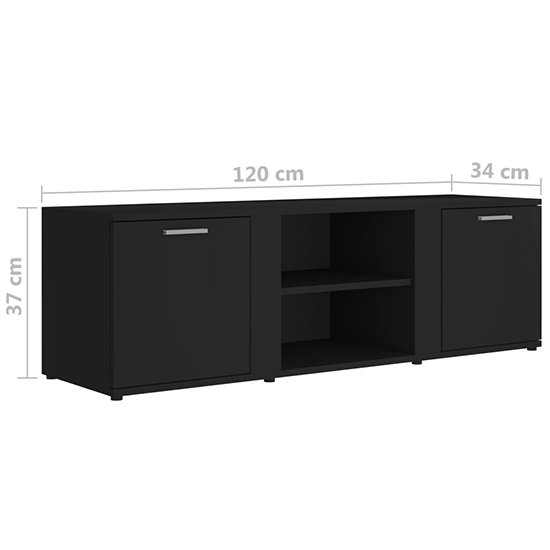 Ridhan Wooden TV Stand With 2 Doors In Black_6