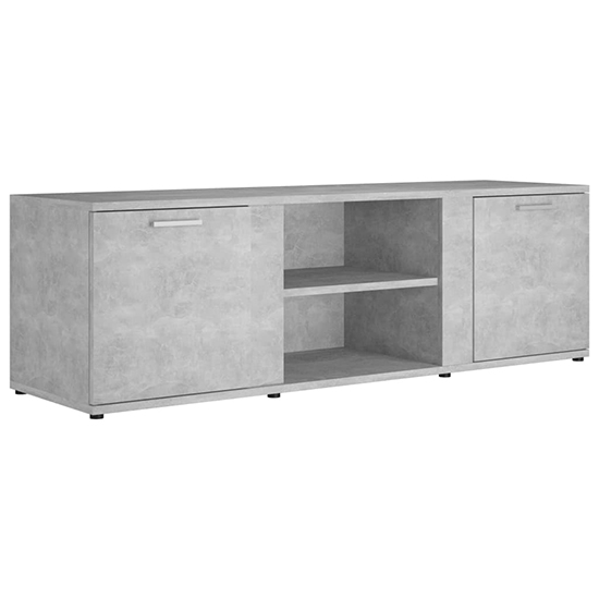 Ridhan Wooden TV Stand With 2 Doors In Concrete Effect