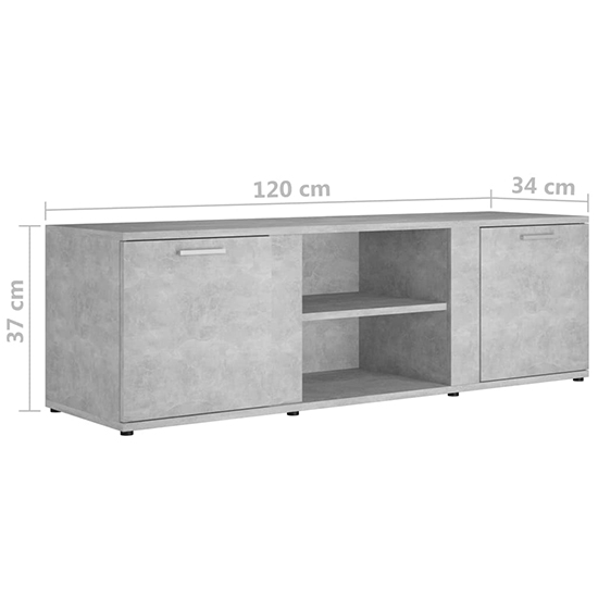 Ridhan Wooden TV Stand With 2 Doors In Concrete Effect