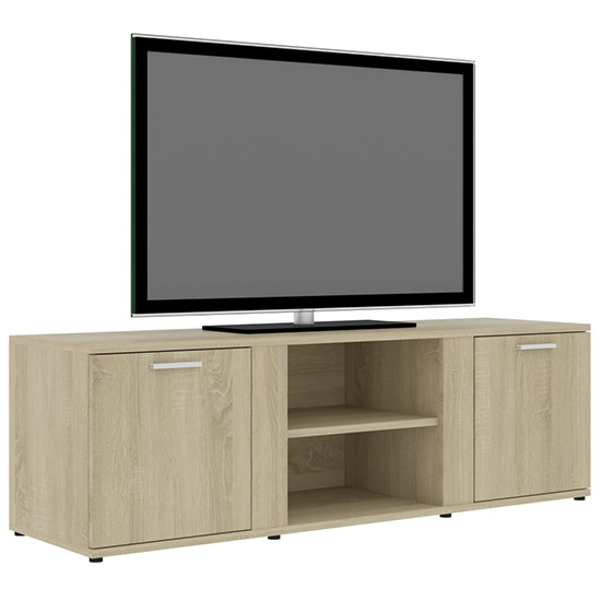 Ridhan Wooden TV Stand With 2 Doors In Sonoma Oak