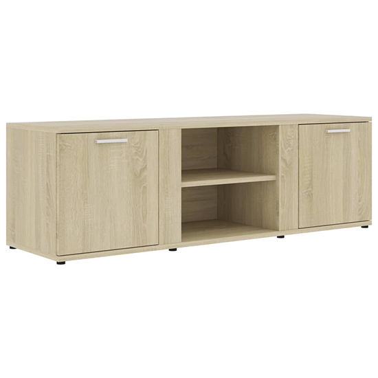 Ridhan Wooden TV Stand With 2 Doors In Sonoma Oak