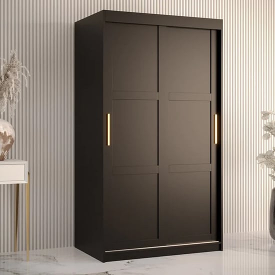 Read more about Rieti i wooden wardrobe 2 sliding doors 100cm in black
