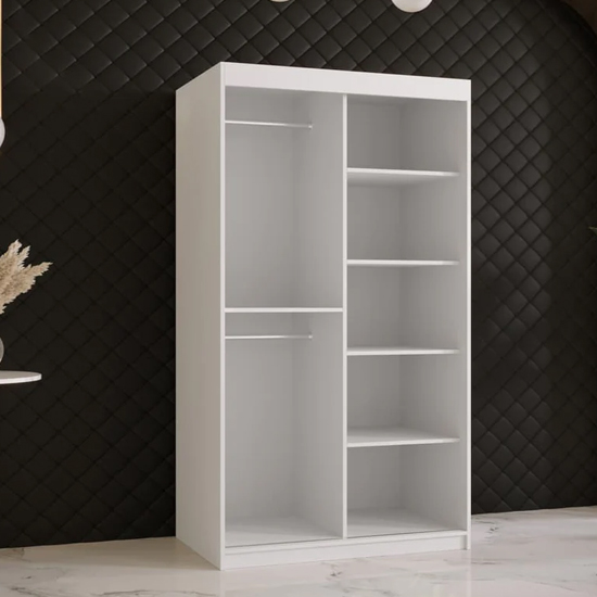 Rieti I Wooden Wardrobe 2 Sliding Doors 100cm In White