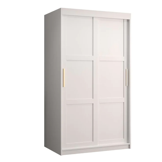 Rieti I Wooden Wardrobe 2 Sliding Doors 100cm In White