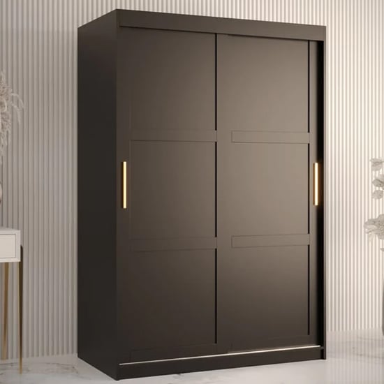 Read more about Rieti i wooden wardrobe 2 sliding doors 120cm in black