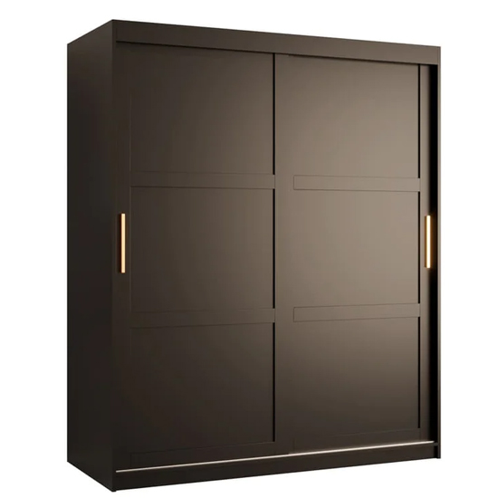Rieti I Wooden Wardrobe 2 Sliding Doors 150cm In Black