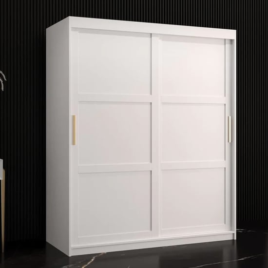 Read more about Rieti i wooden wardrobe 2 sliding doors 150cm in white