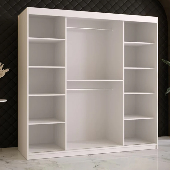 Rieti I Wooden Wardrobe 2 Sliding Doors 180cm In White