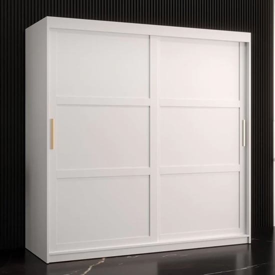 Rieti I Wooden Wardrobe 2 Sliding Doors 180cm In White