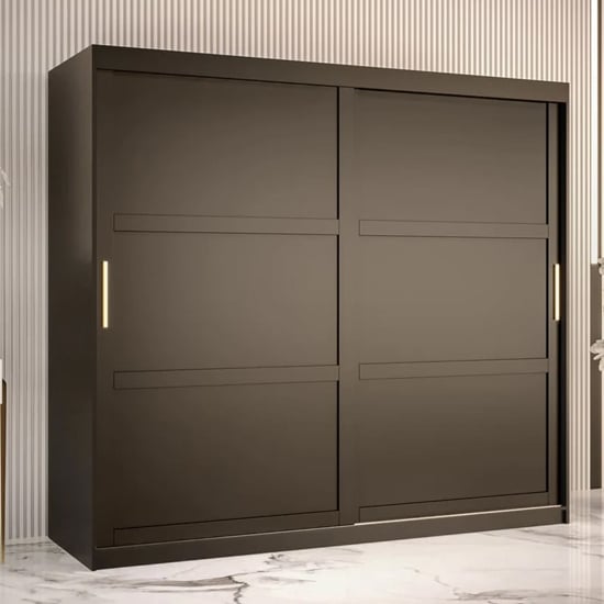 Read more about Rieti i wooden wardrobe 2 sliding doors 200cm in black
