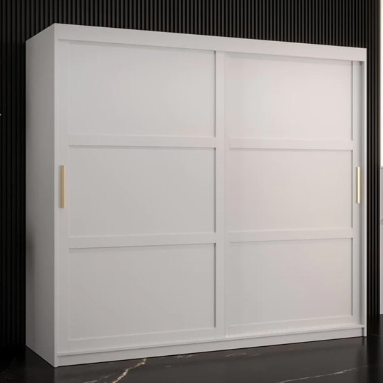 Read more about Rieti i wooden wardrobe 2 sliding doors 200cm in white