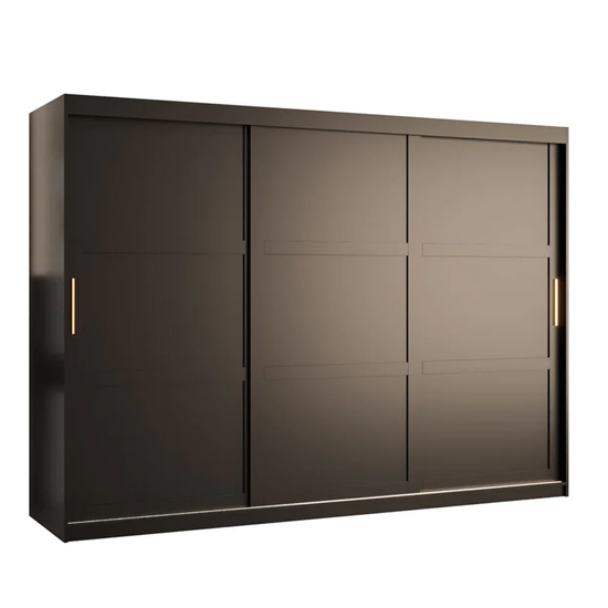 Rieti I Wooden Wardrobe 2 Sliding Doors 250cm In Black