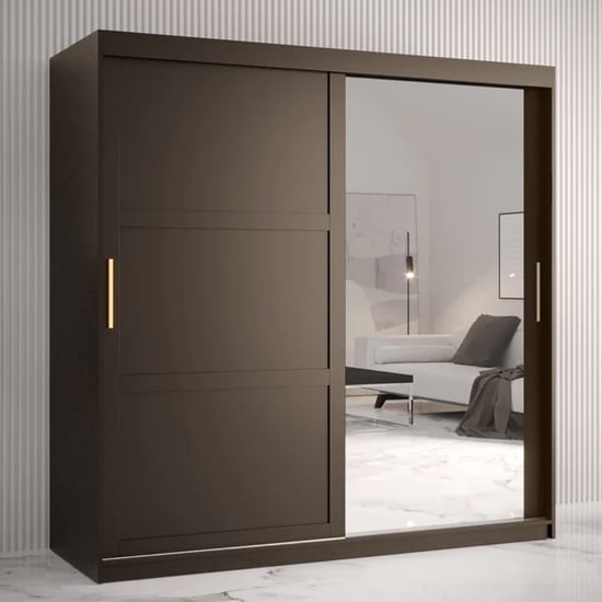 Read more about Rieti ii mirrored wardrobe 2 sliding doors 180cm in black