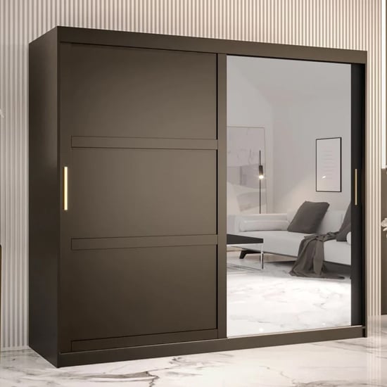 Read more about Rieti ii mirrored wardrobe 2 sliding doors 200cm in black