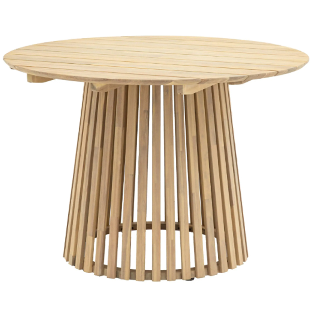 Rifle Outdoor Wooden Round Dining Table In Natural