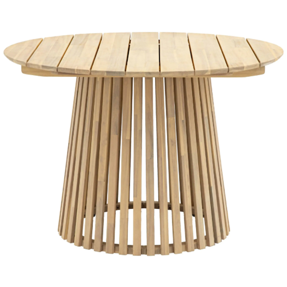 Rifle Outdoor Wooden Round Dining Table In Natural