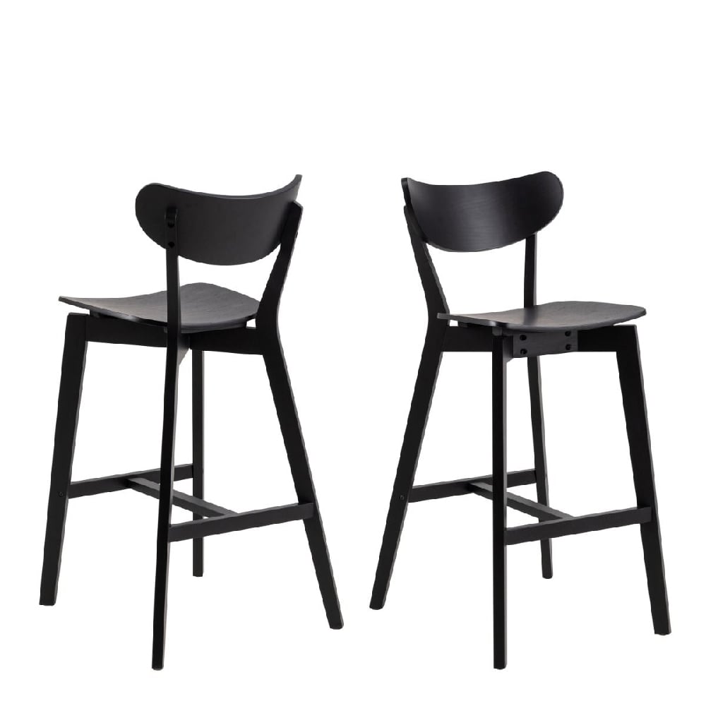 Read more about Riga black wooden bar stools in pair
