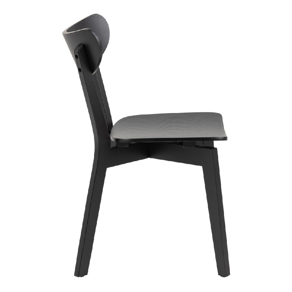 Riga Black Wooden Dining Chairs In Pair