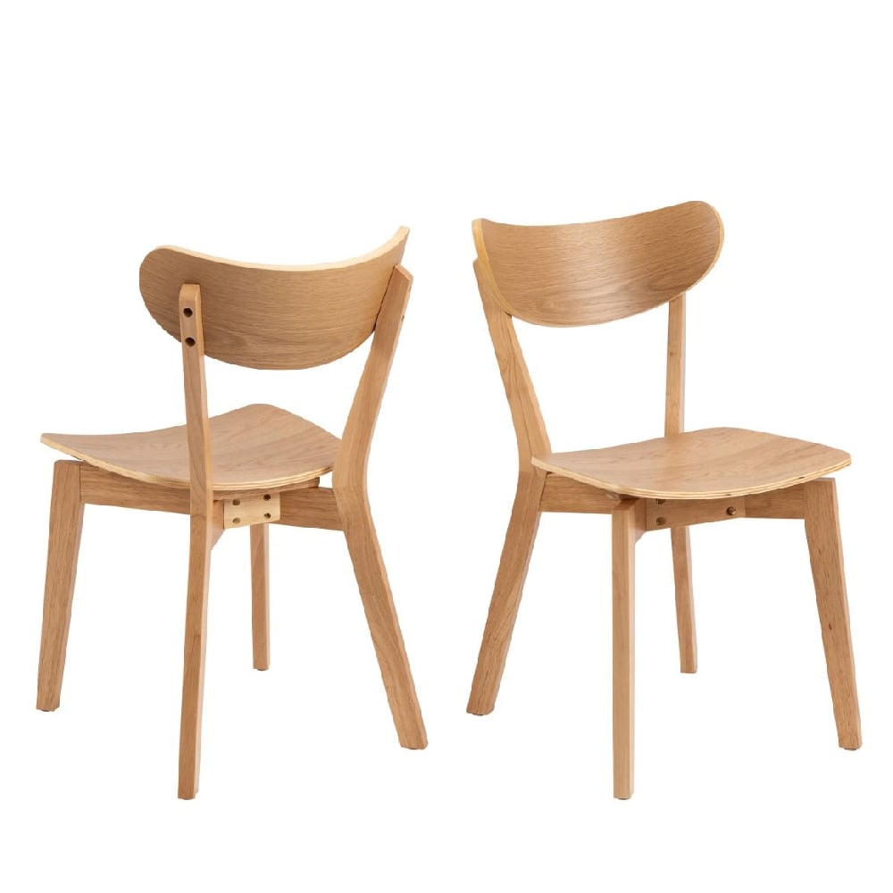 Read more about Riga oak wooden dining chairs in pair