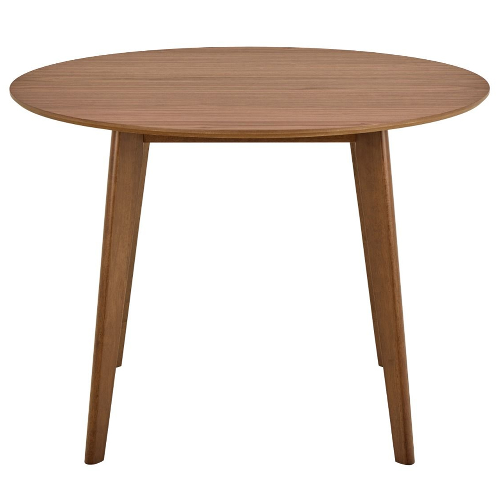 Riga Small Wooden Round Dining Table In Walnut