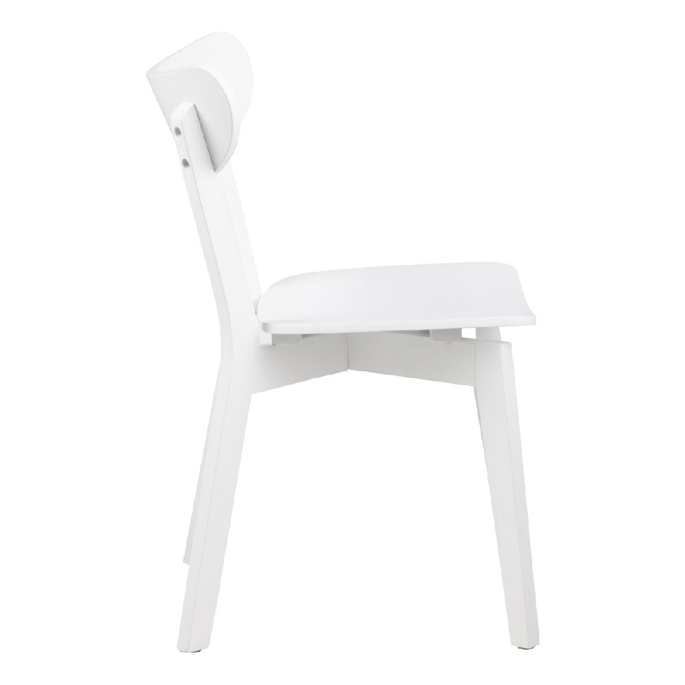 Riga White Wooden Dining Chairs In Pair