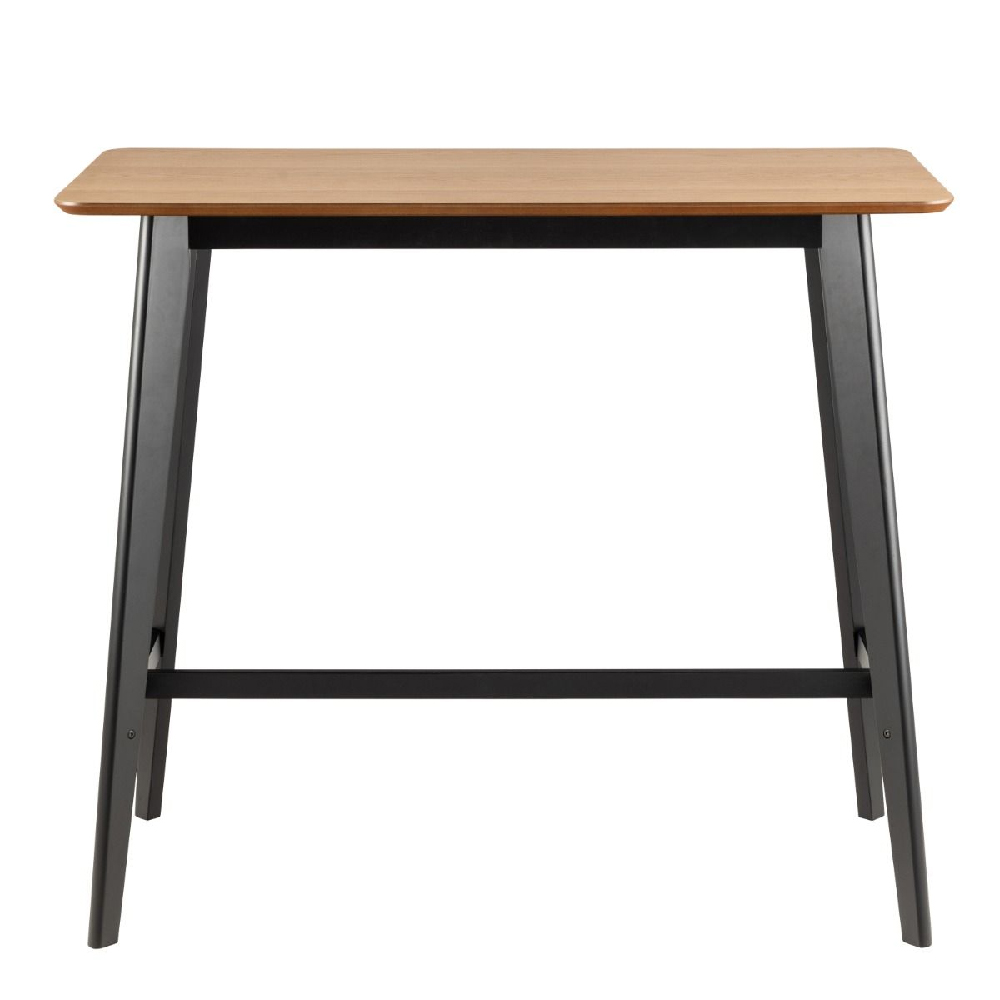 Riga Wooden Bar Table Rectangular In Oak And Black