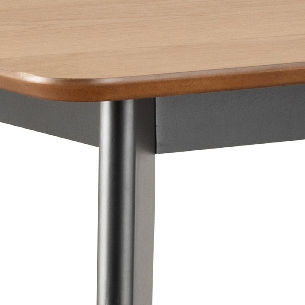 Riga Wooden Bar Table Rectangular In Oak And Black