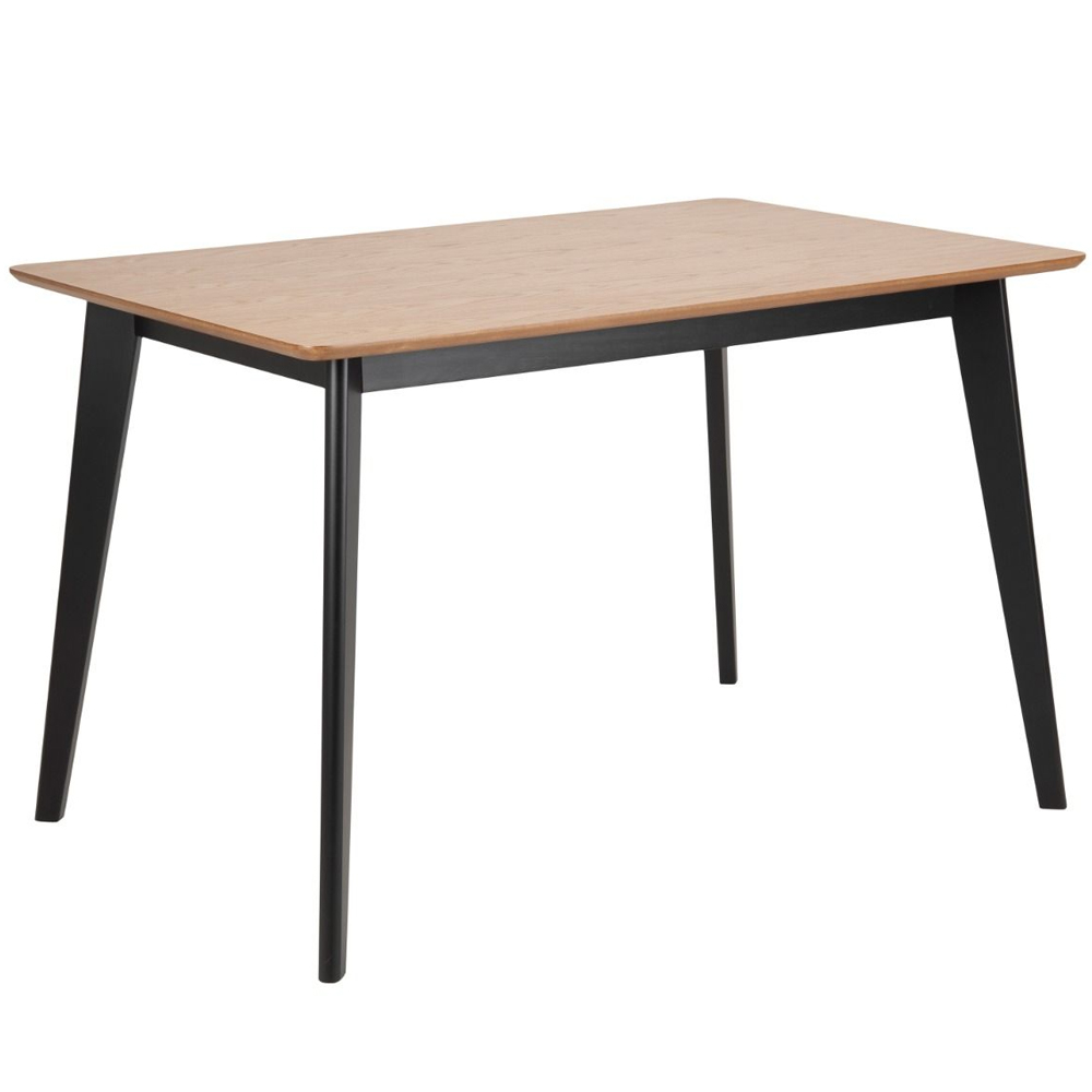 Riga Wooden Dining Table With 4 Chairs In Black And Oak