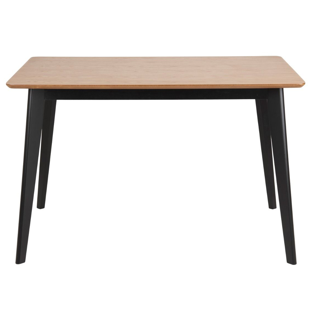 Riga Wooden Dining Table With 4 Chairs In Black And Oak