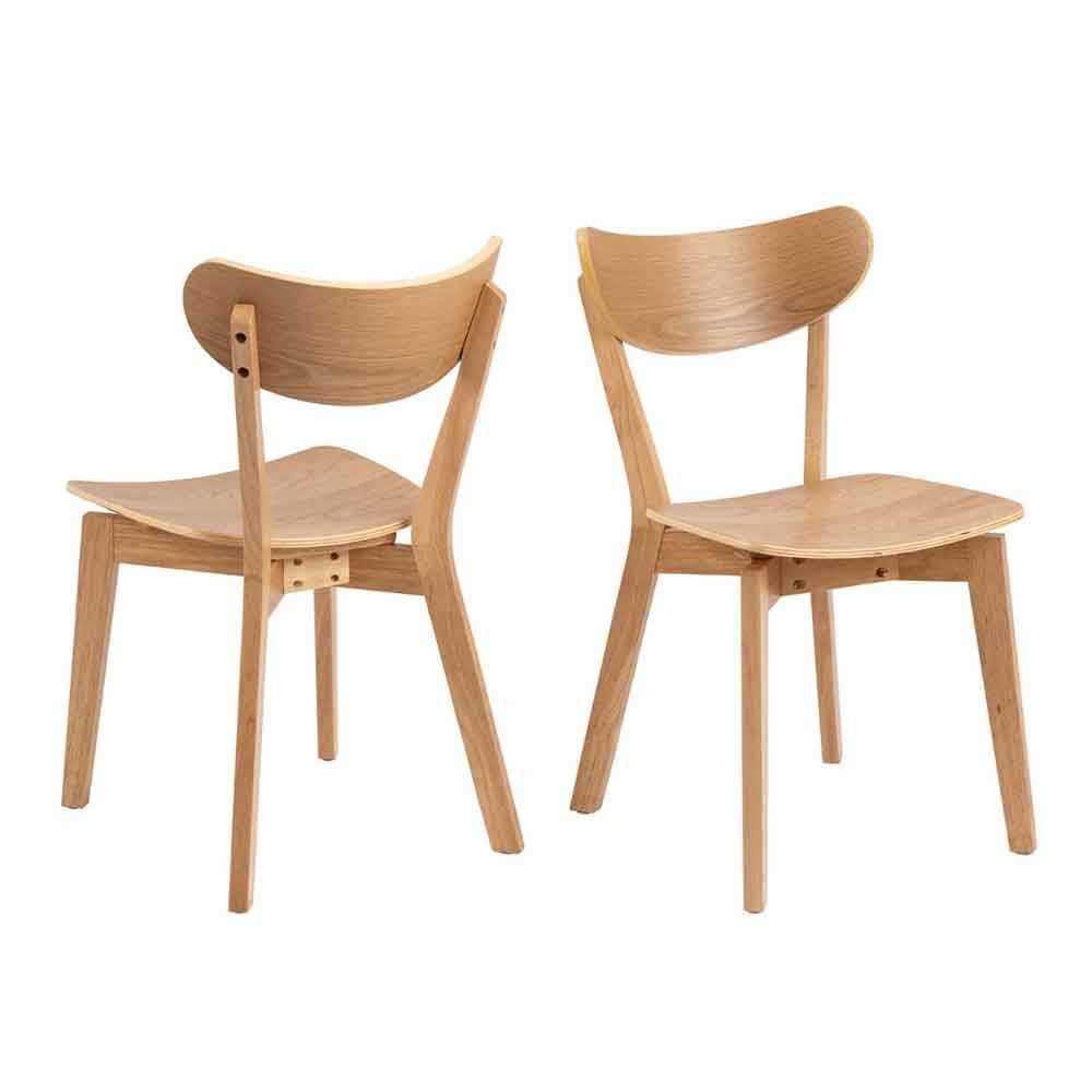 Riga Wooden Dining Table With 4 Chairs In Oak