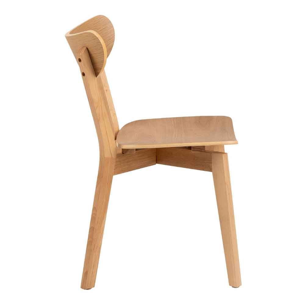 Riga Wooden Dining Table With 4 Chairs In Oak