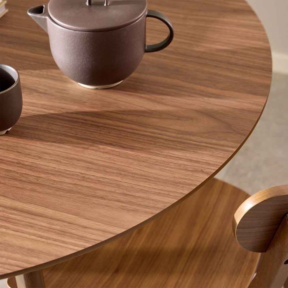 Riga Wooden Dining Table With 4 Chairs In Walnut