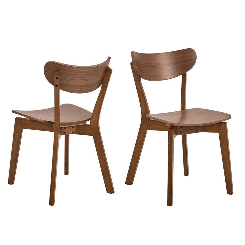Riga Wooden Dining Table With 4 Chairs In Walnut