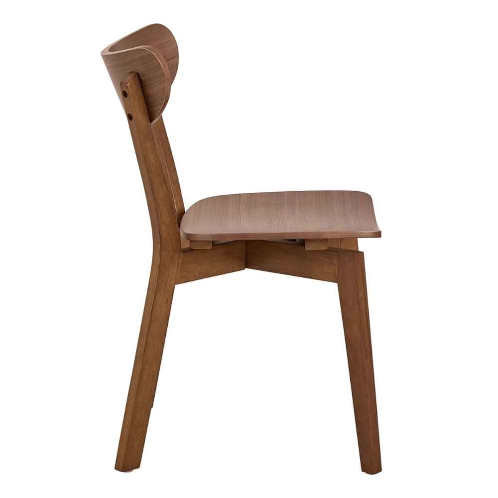 Riga Wooden Dining Table With 4 Chairs In Walnut