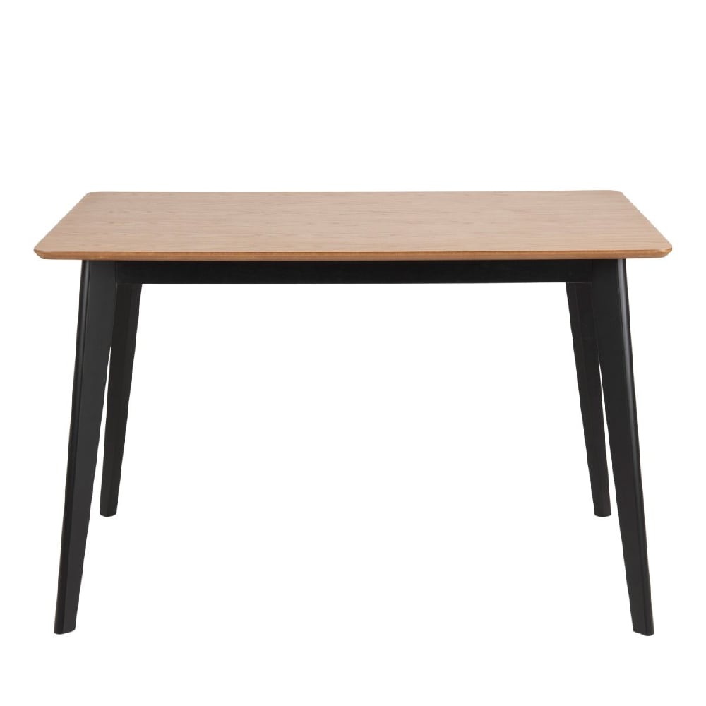 Riga Wooden Dining Table Rectangular In Black And Oak