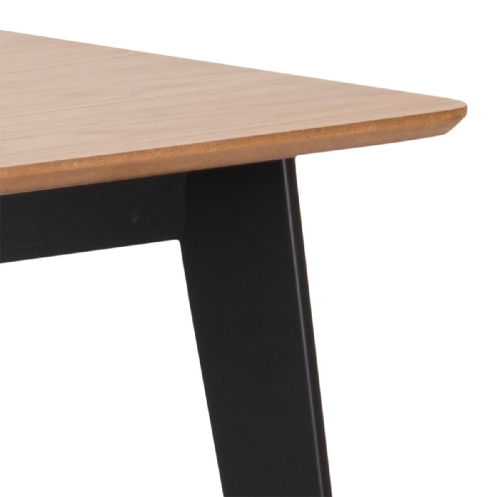 Riga Wooden Dining Table Rectangular In Black And Oak