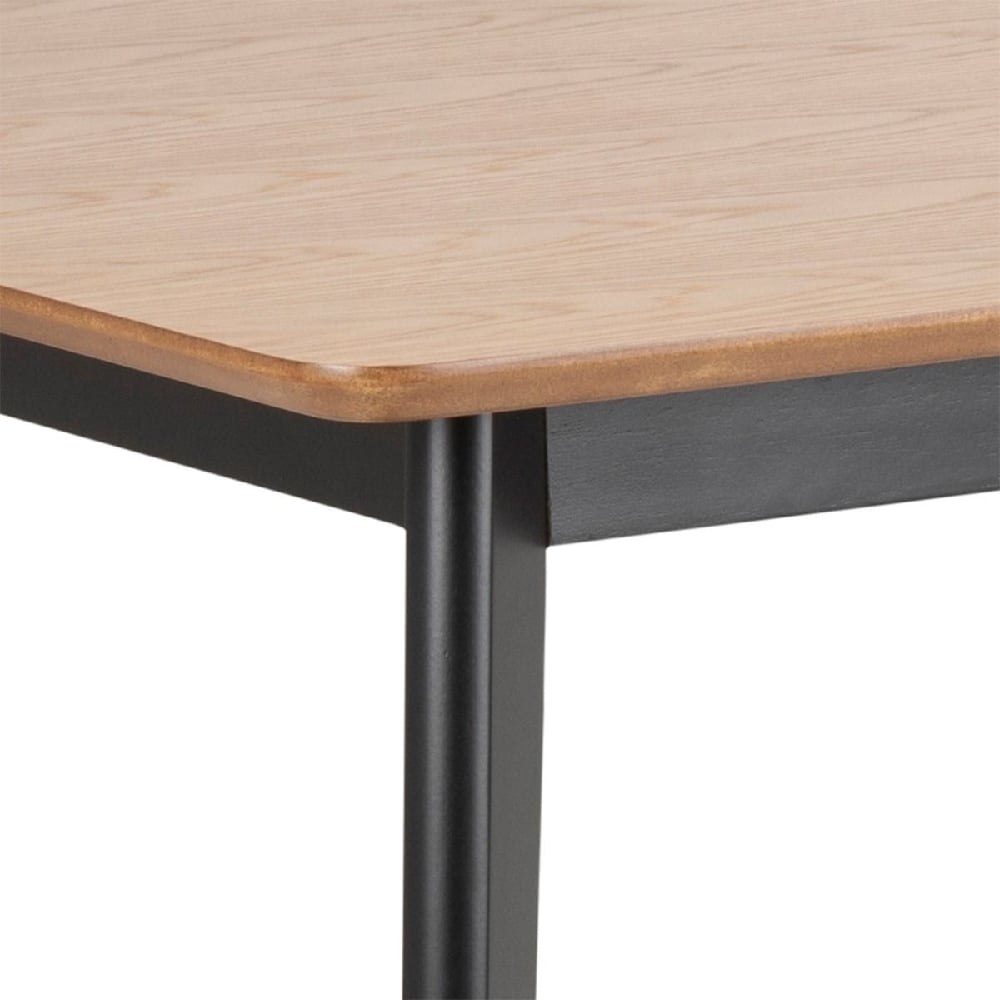 Riga Wooden Dining Table Rectangular In Black And Oak