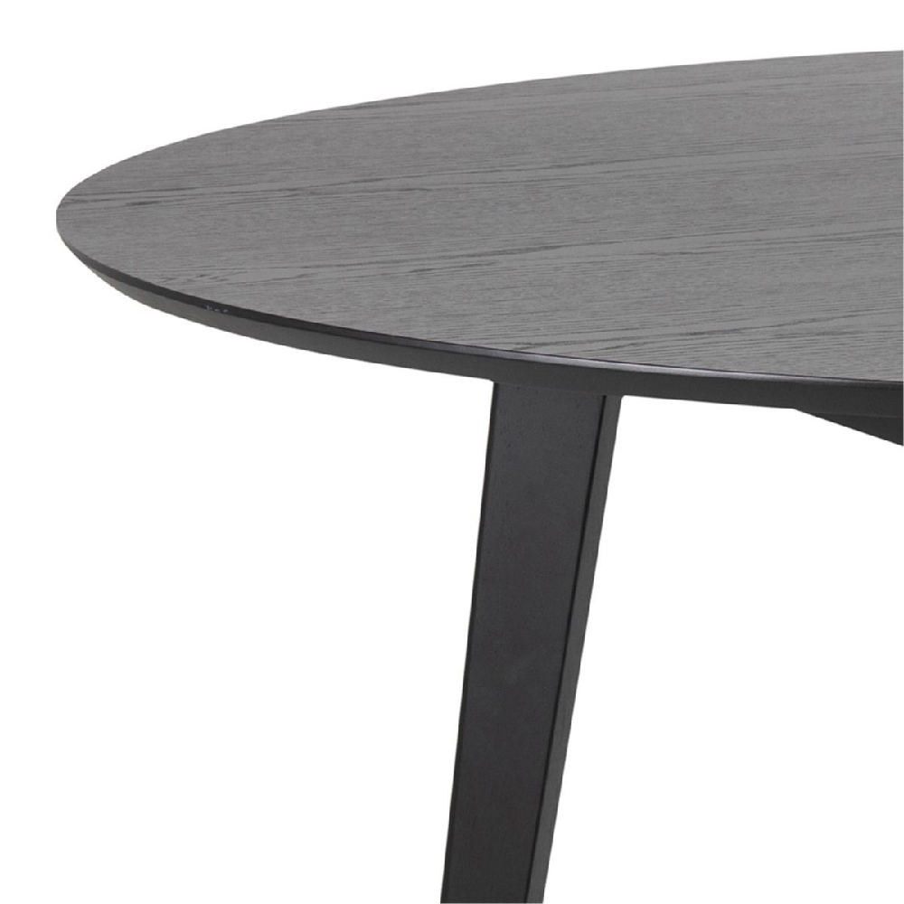 Riga Wooden Dining Table Round Large In Matt Black