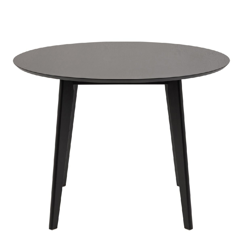 Riga Wooden Dining Table Round Small In Matt Black