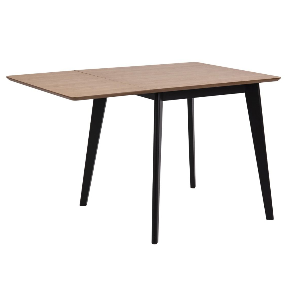 Riga Wooden Drop Lift Dining Table With 4 Chairs In Black And Oak