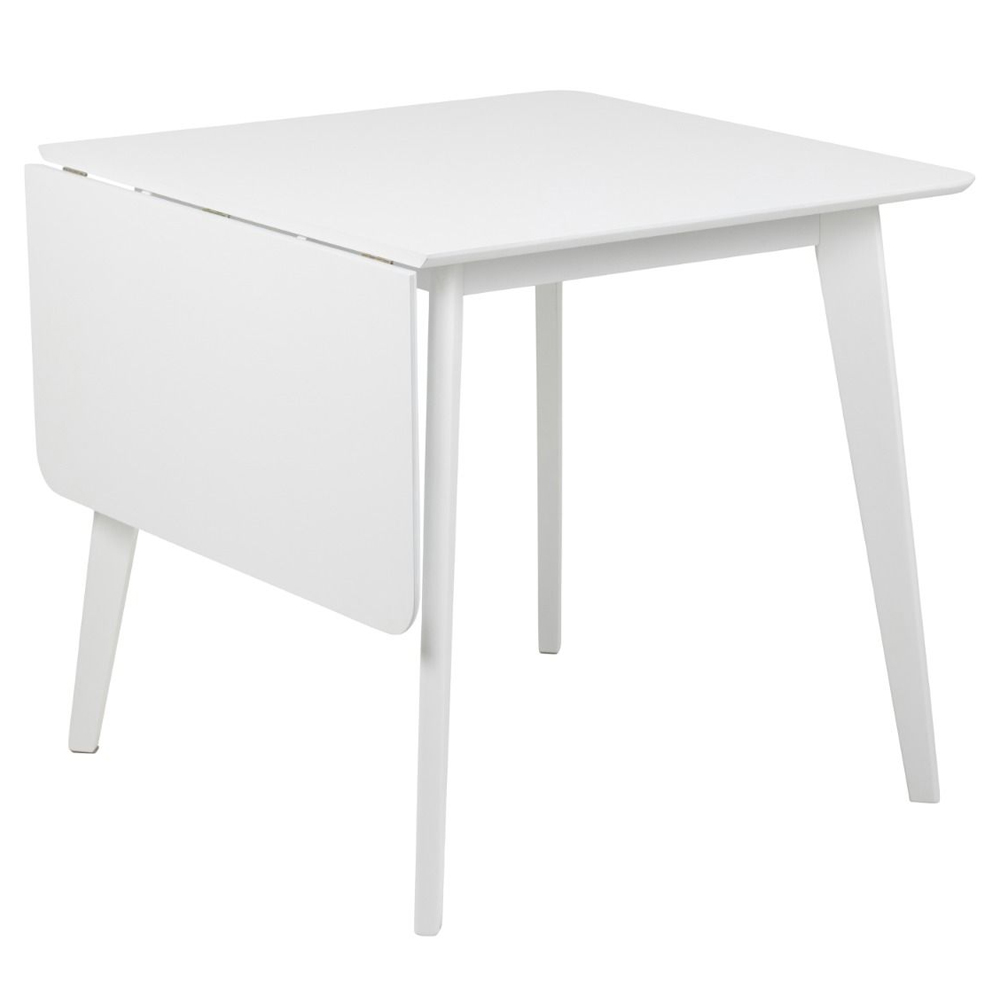 Riga Wooden Drop Lift Dining Table With 4 Chairs In White