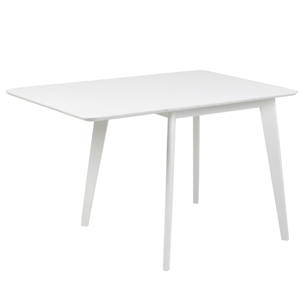 Riga Wooden Drop Lift Dining Table With 4 Chairs In White