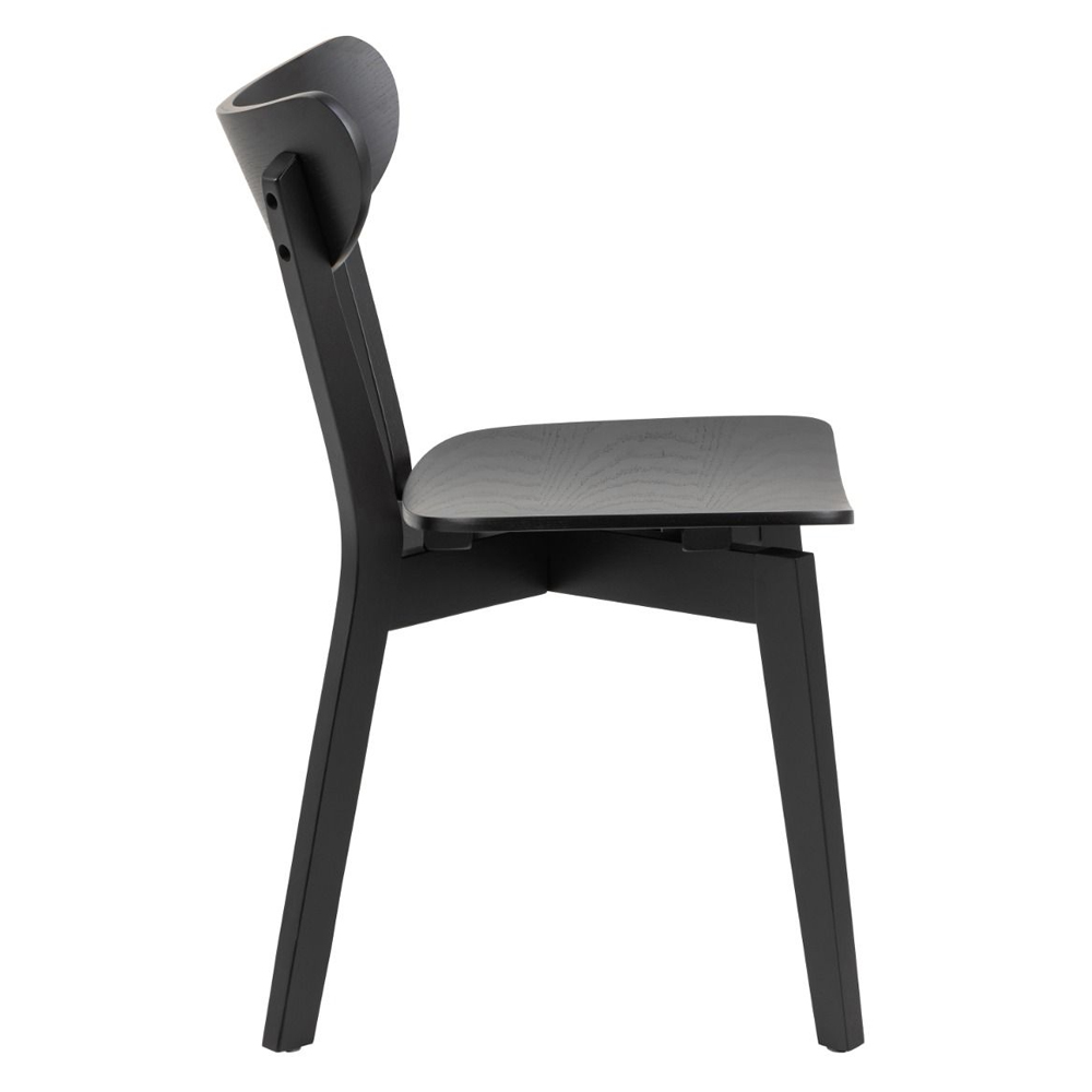 Riga Wooden Round Dining Table With 4 Chairs In Black