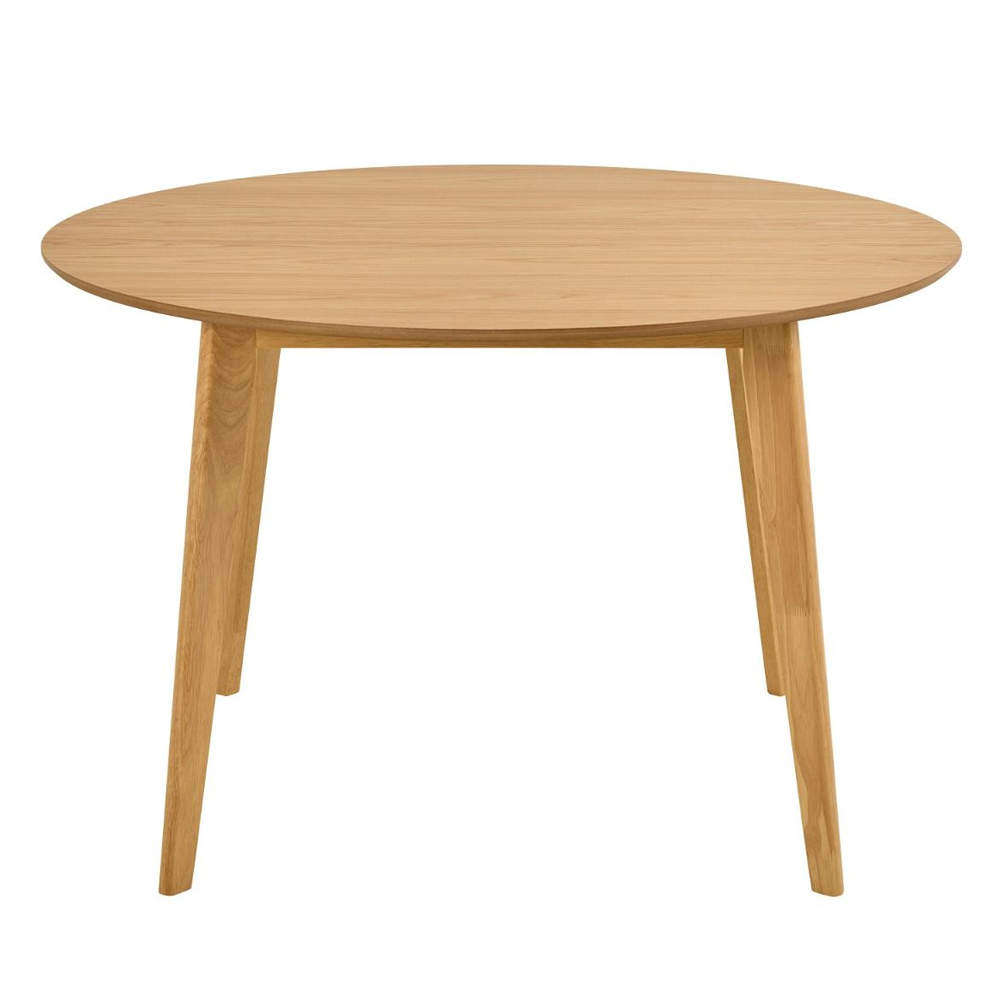 Riga Wooden Round Dining Table With 4 Chairs In Oak