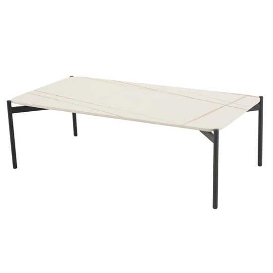 Riley Ceramic Coffee Table Rectangular In Lawrence White