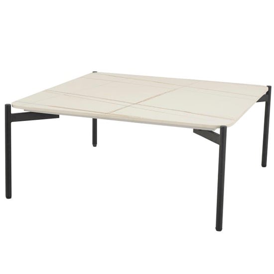 Product photograph of Riley Ceramic Top Coffee Table Square In Lawrence White from Furniture in Fashion