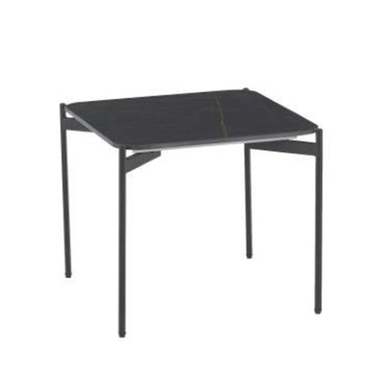 Product photograph of Riley Ceramic Top End Table Square In Lawrence Black from Furniture in Fashion