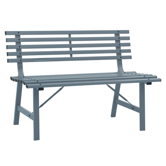 Riley Steel Garden Seating Bench In Grey_2