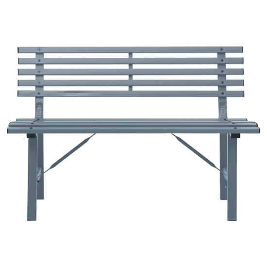 Riley Steel Garden Seating Bench In Grey_3