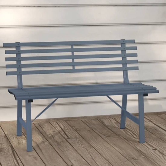 Riley Steel Garden Seating Bench In Grey